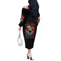 Couple Skull Off The Shoulder Long Sleeve Dress I Don't Care If The Whole World Is Against Us - Wonder Print Shop