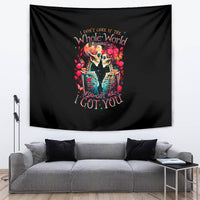 Couple Skull Tapestry I Don't Care If The Whole World Is Against Us - Wonder Print Shop