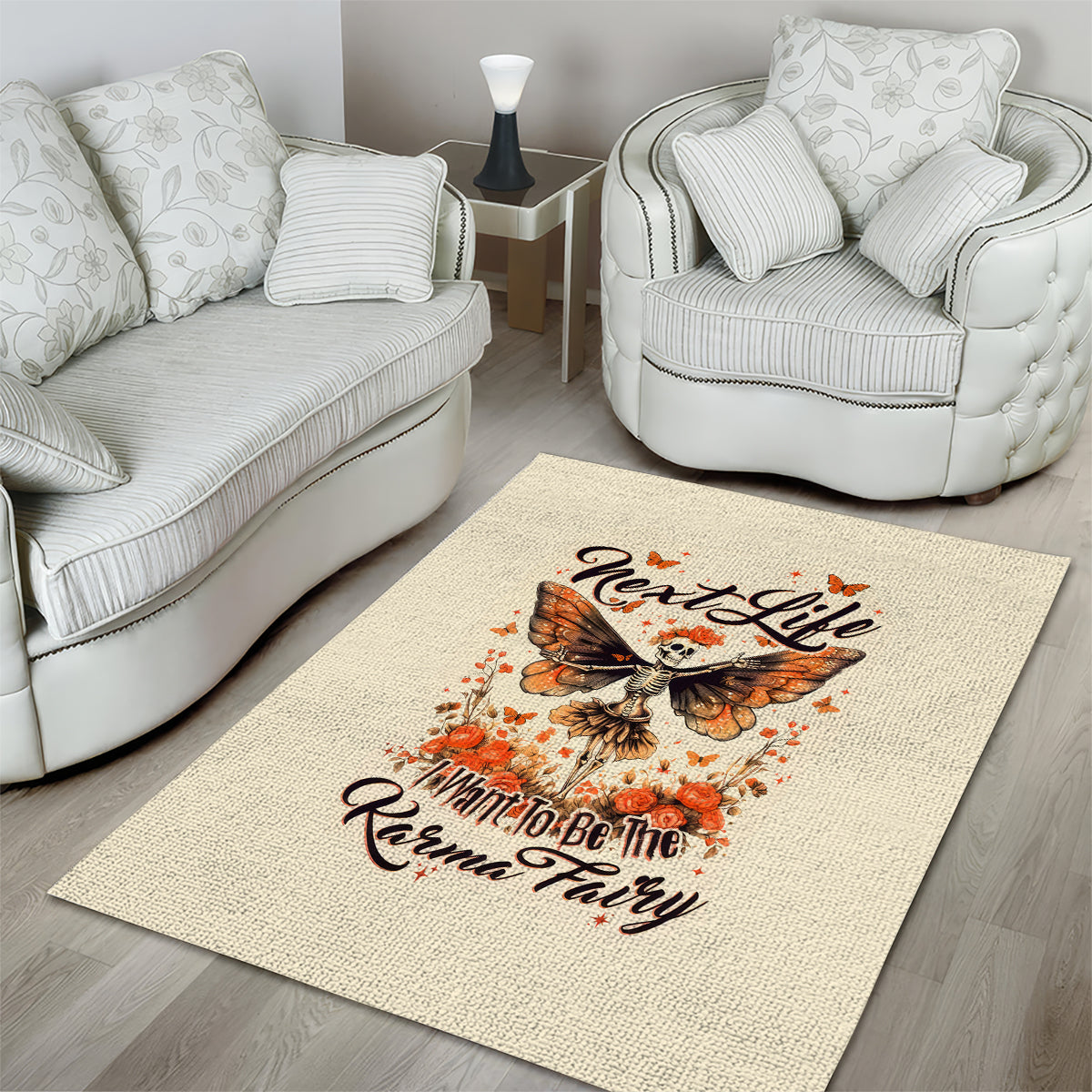 Fairy Skull Area Rug Next Life I Want To Be The Karma Fairy - Wonder Print Shop