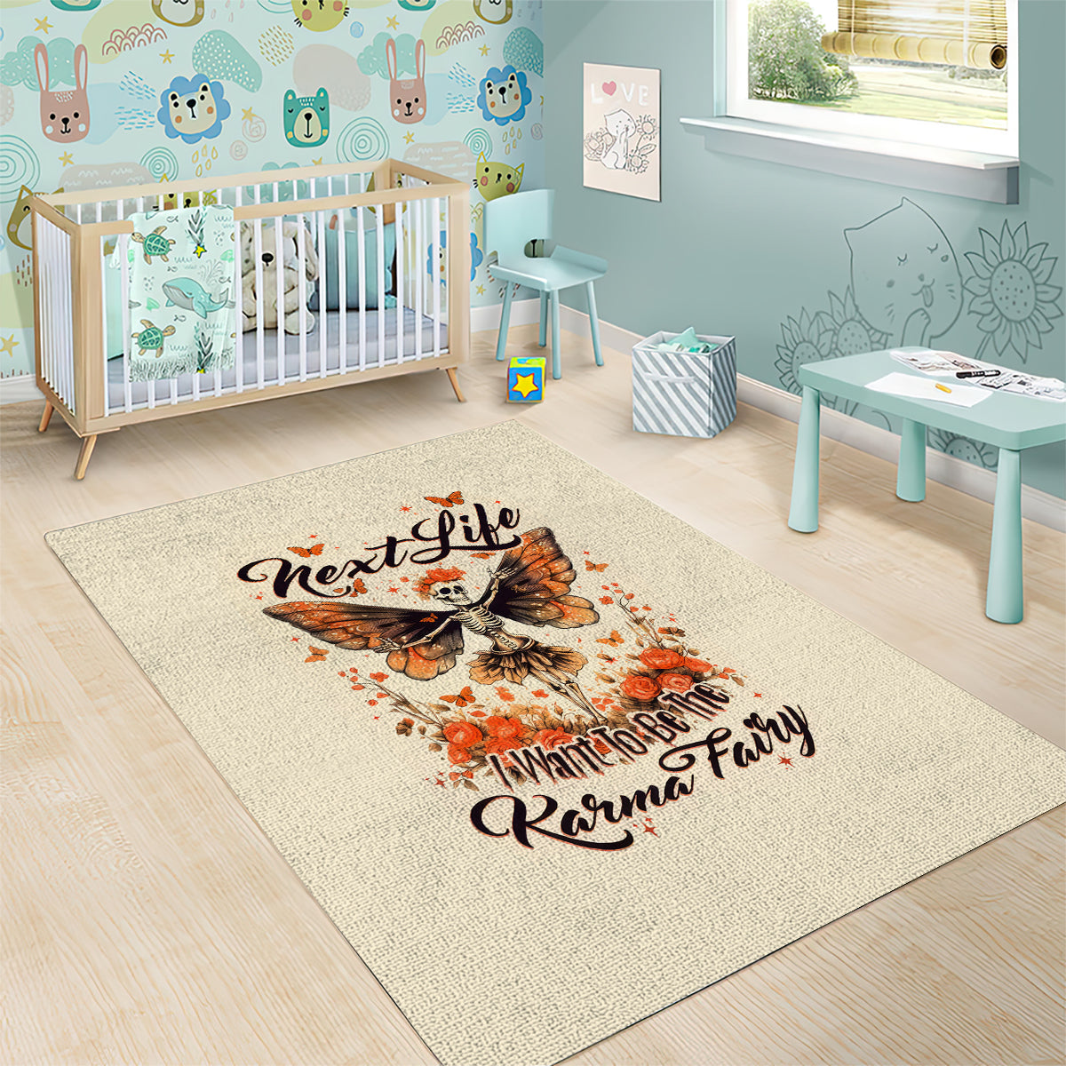 Fairy Skull Area Rug Next Life I Want To Be The Karma Fairy - Wonder Print Shop
