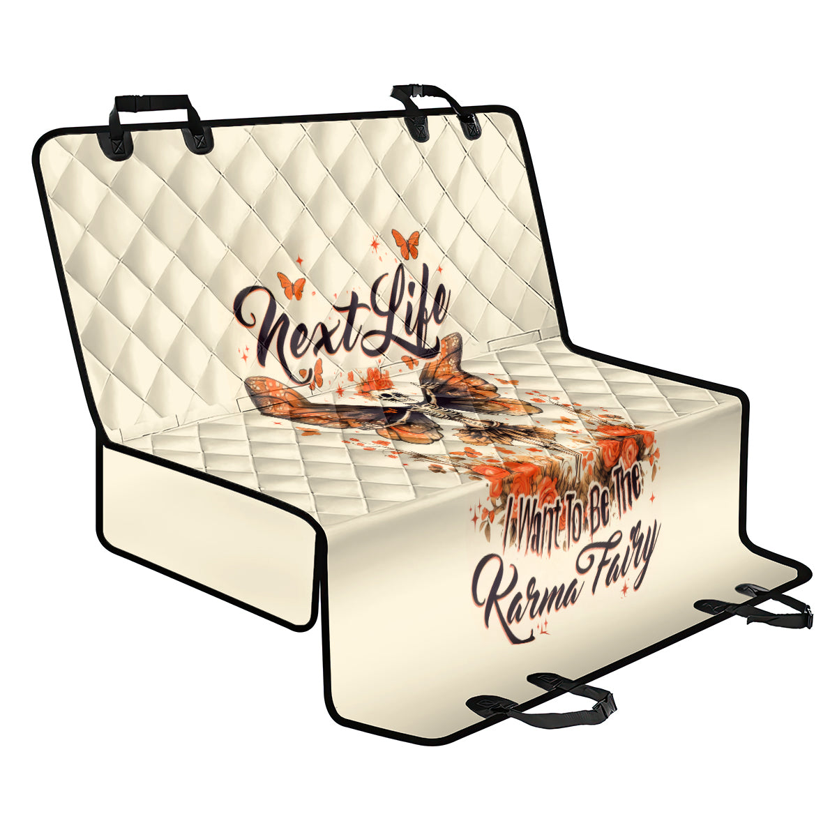 Fairy Skull Back Car Seat Cover Next Life I Want To Be The Karma Fairy - Wonder Print Shop