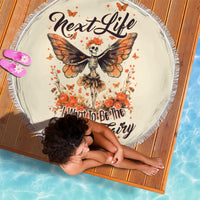 Fairy Skull Beach Blanket Next Life I Want To Be The Karma Fairy - Wonder Print Shop