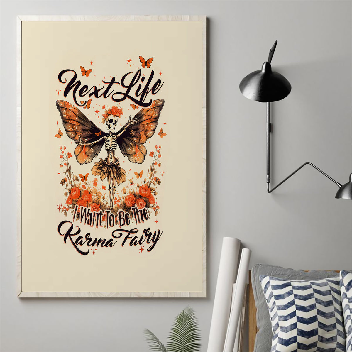 Fairy Skull Canvas Wall Art Next Life I Want To Be The Karma Fairy - Wonder Print Shop