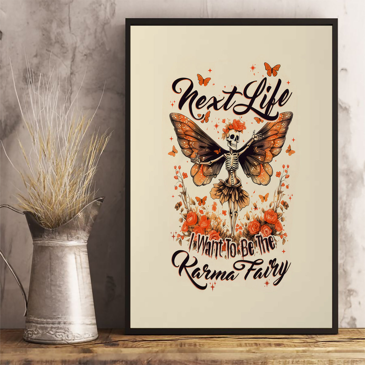 Fairy Skull Canvas Wall Art Next Life I Want To Be The Karma Fairy - Wonder Print Shop