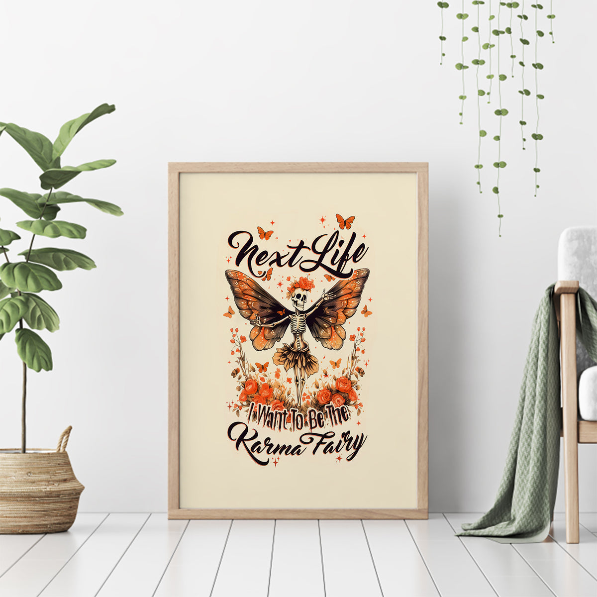 Fairy Skull Canvas Wall Art Next Life I Want To Be The Karma Fairy - Wonder Print Shop