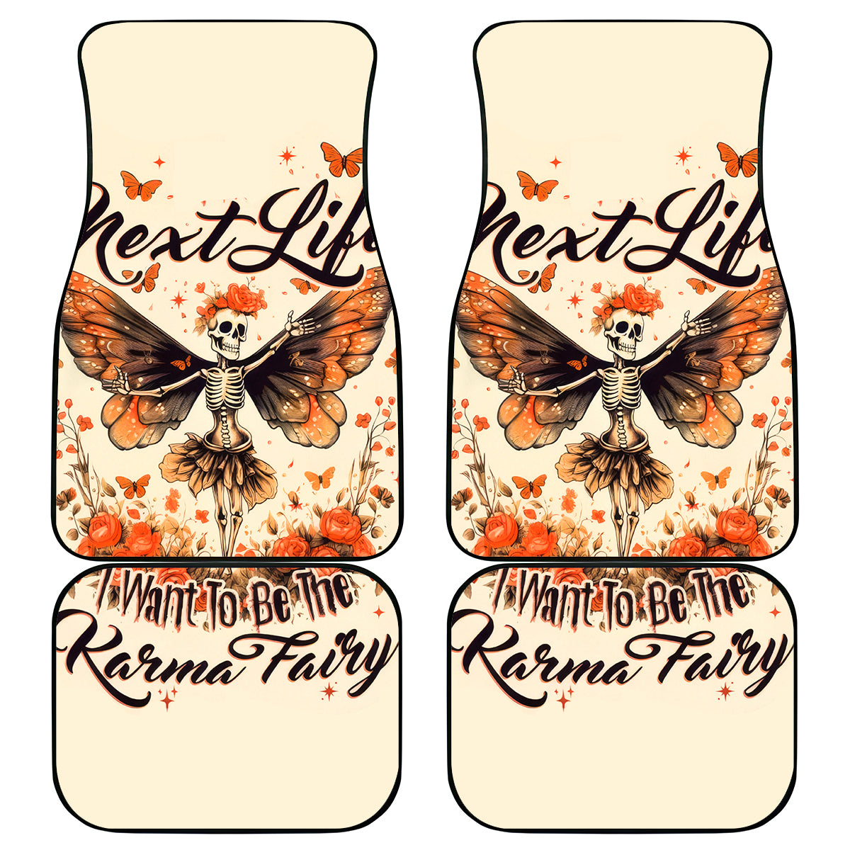 Fairy Skull Car Mats Next Life I Want To Be The Karma Fairy - Wonder Print Shop