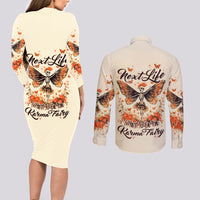 Fairy Skull Couples Matching Long Sleeve Bodycon Dress and Long Sleeve Button Shirt Next Life I Want To Be The Karma Fairy - Wonder Print Shop