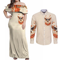 Fairy Skull Couples Matching Off Shoulder Maxi Dress and Long Sleeve Button Shirt Next Life I Want To Be The Karma Fairy - Wonder Print Shop