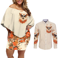 Fairy Skull Couples Matching Off Shoulder Short Dress and Long Sleeve Button Shirt Next Life I Want To Be The Karma Fairy - Wonder Print Shop