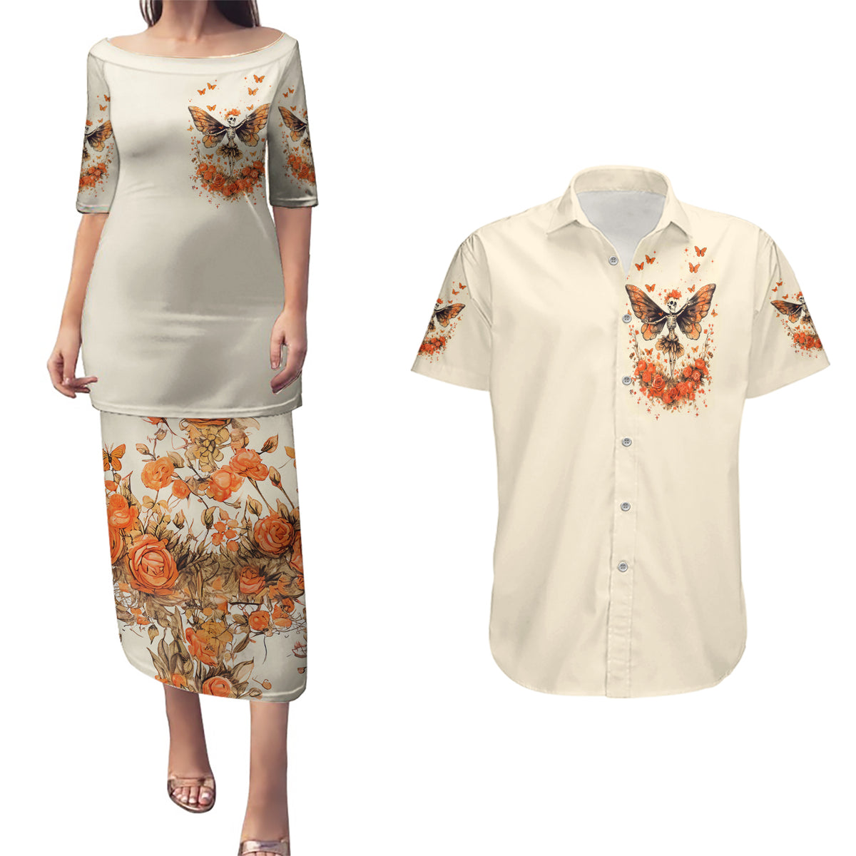 Fairy Skull Couples Matching Puletasi Dress and Hawaiian Shirt Next Life I Want To Be The Karma Fairy - Wonder Print Shop