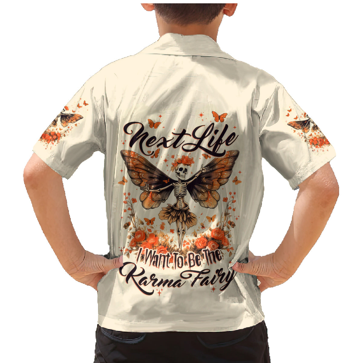 Fairy Skull Family Matching Mermaid Dress and Hawaiian Shirt Next Life I Want To Be The Karma Fairy - Wonder Print Shop