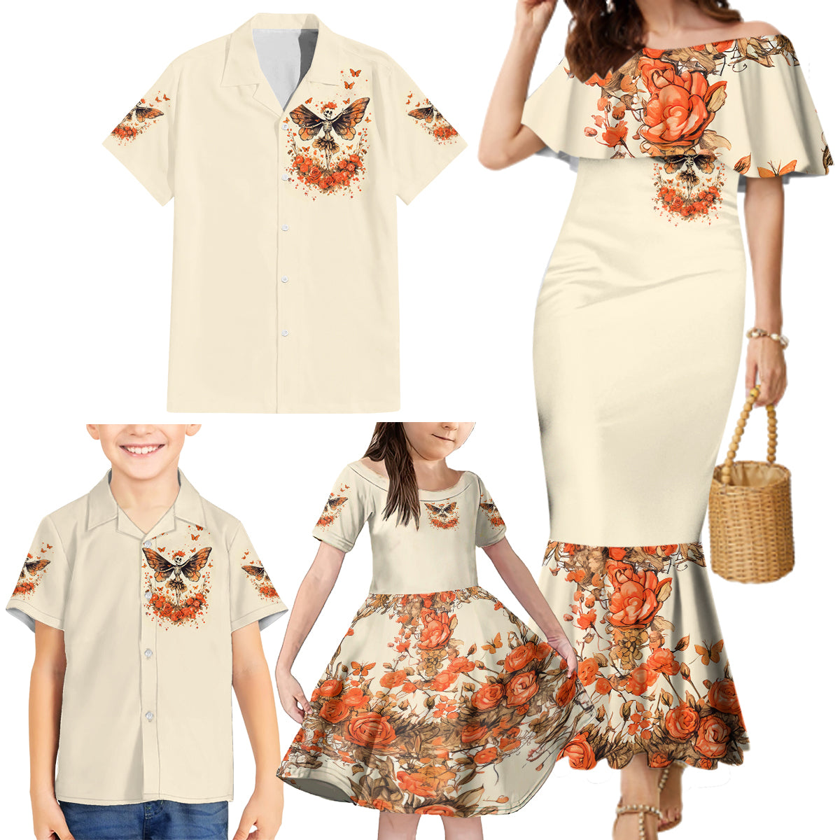 Fairy Skull Family Matching Mermaid Dress and Hawaiian Shirt Next Life I Want To Be The Karma Fairy - Wonder Print Shop