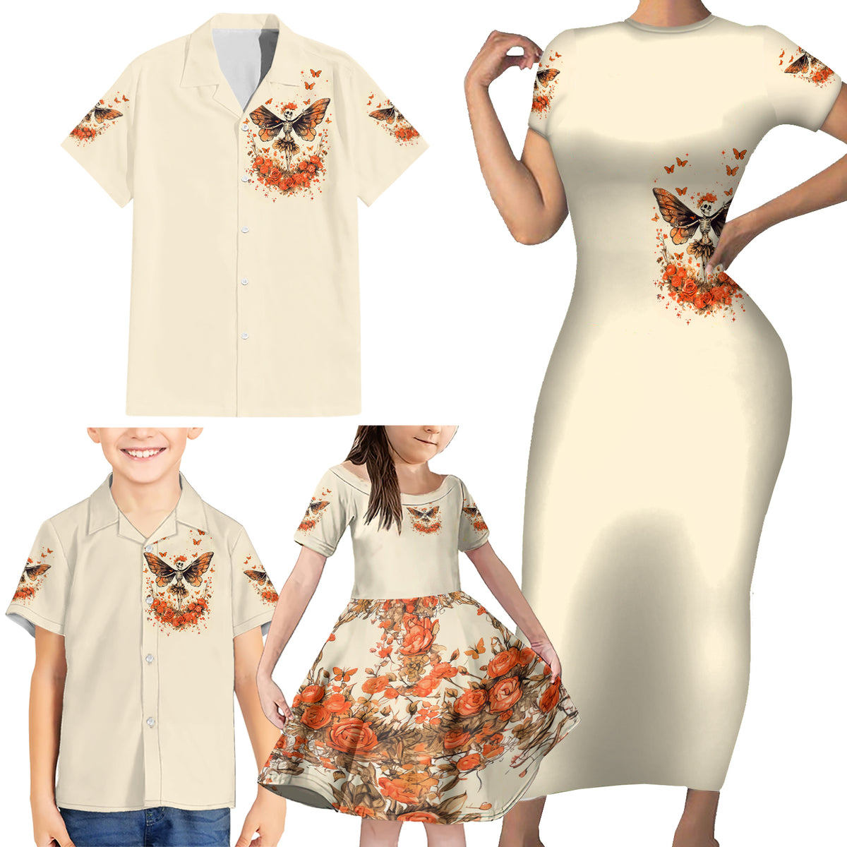 Fairy Skull Family Matching Short Sleeve Bodycon Dress and Hawaiian Shirt Next Life I Want To Be The Karma Fairy - Wonder Print Shop