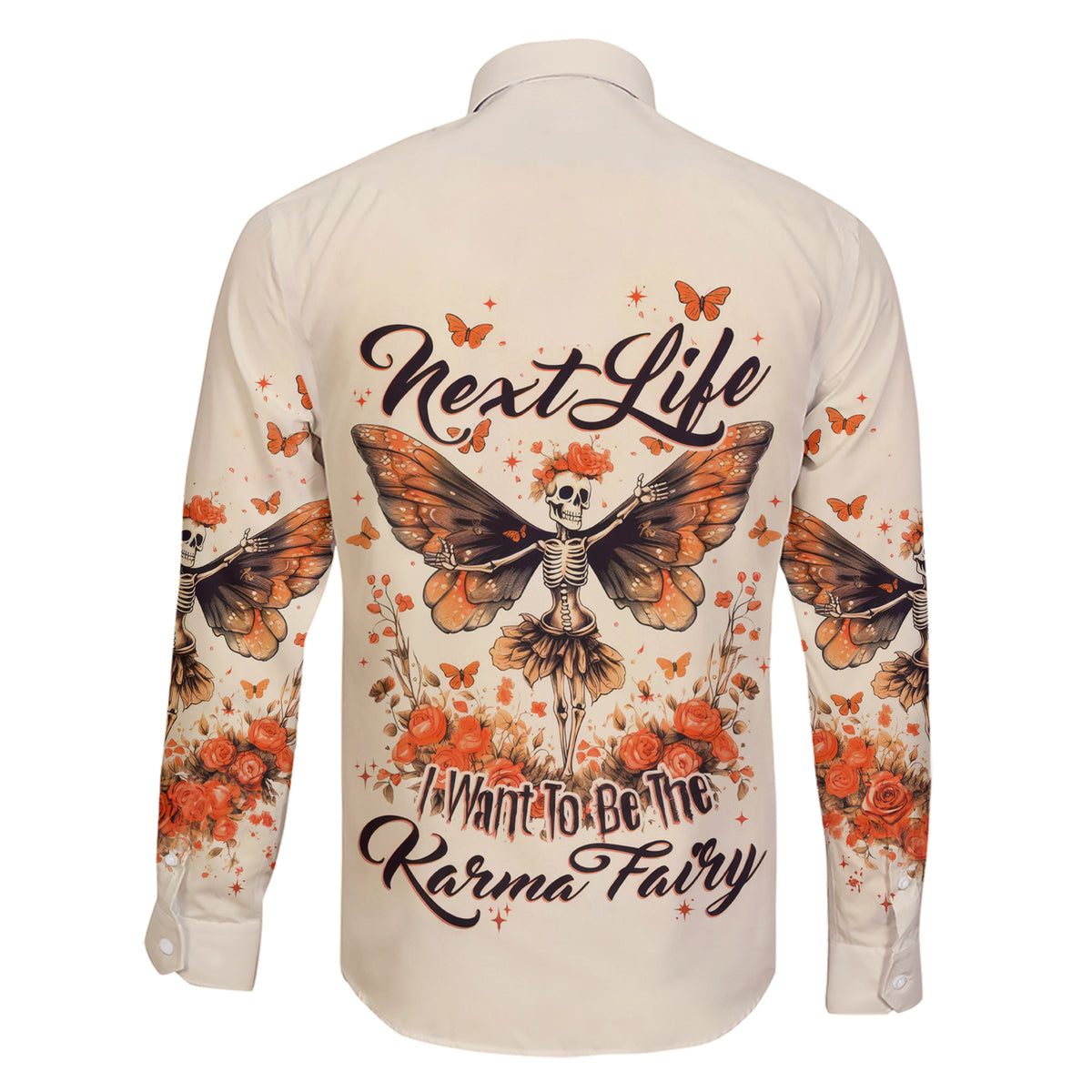 Fairy Skull Family Matching Short Sleeve Bodycon Dress and Hawaiian Shirt Next Life I Want To Be The Karma Fairy - Wonder Print Shop