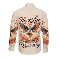 Fairy Skull Long Sleeve Button Shirt Next Life I Want To Be The Karma Fairy - Wonder Print Shop
