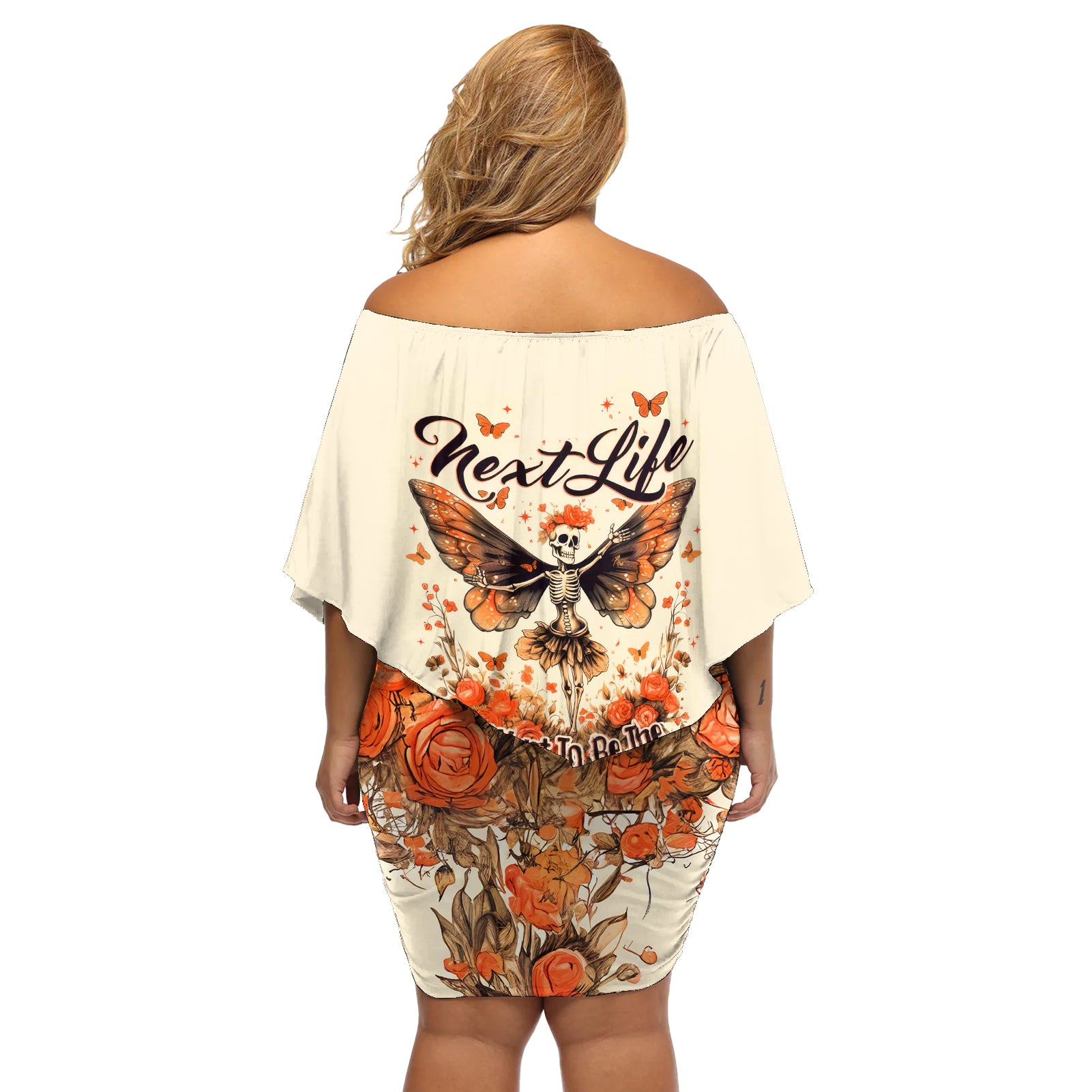 Fairy Skull Off Shoulder Short Dress Next Life I Want To Be The Karma Fairy - Wonder Print Shop
