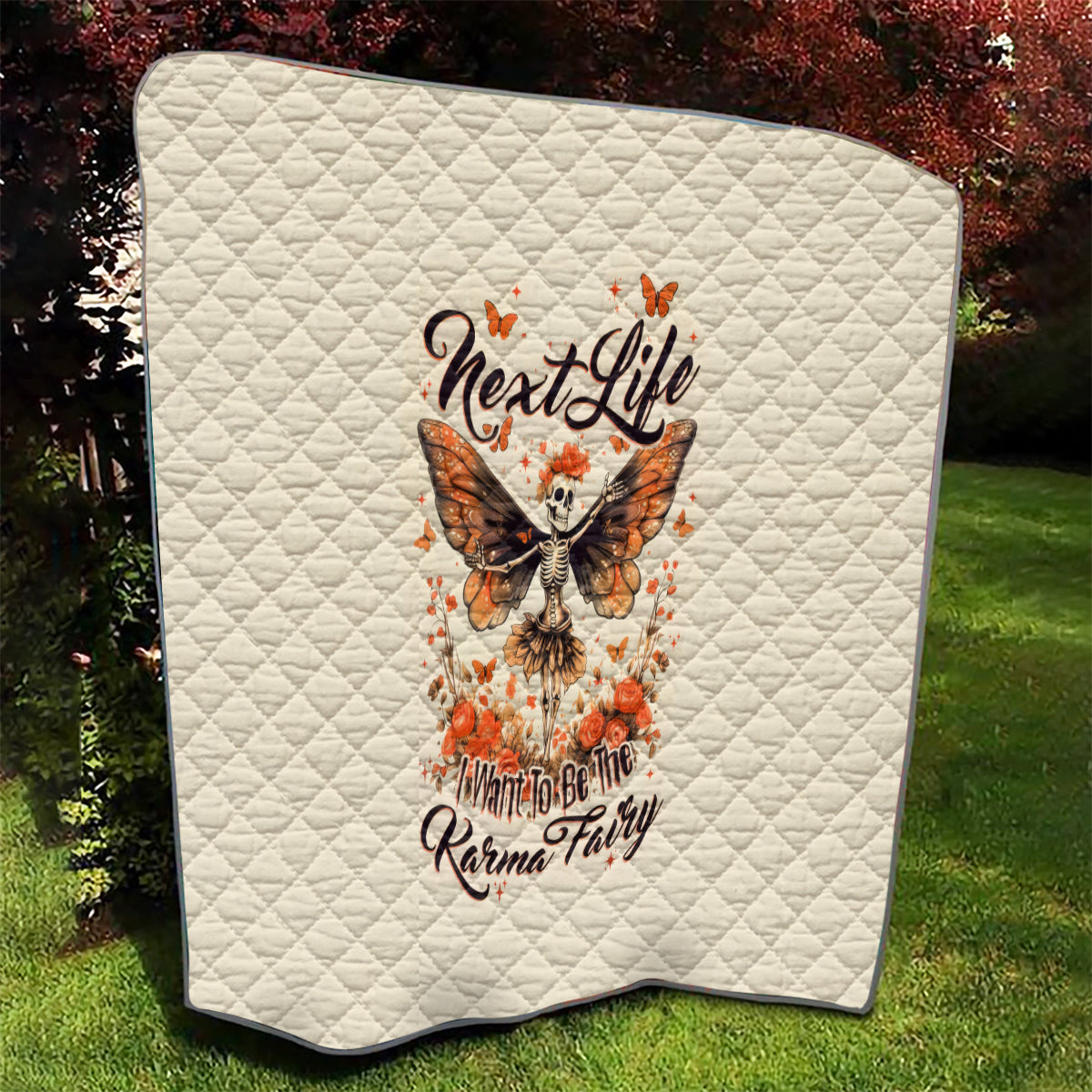 Fairy Skull Quilt Next Life I Want To Be The Karma Fairy - Wonder Print Shop