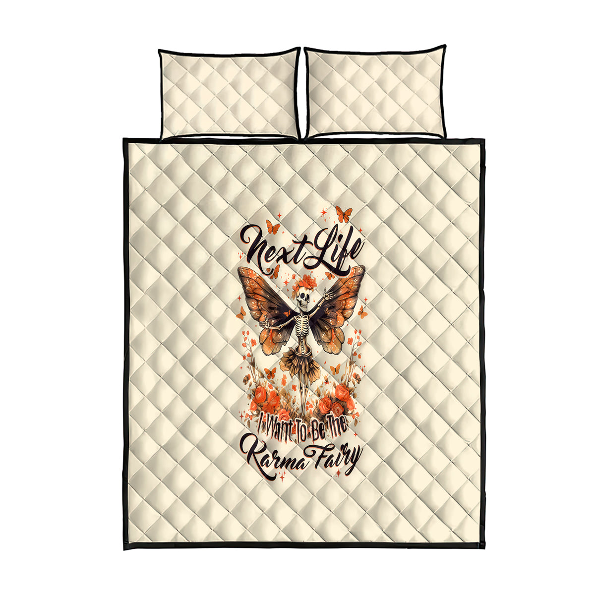 Fairy Skull Quilt Bed Set Next Life I Want To Be The Karma Fairy - Wonder Print Shop
