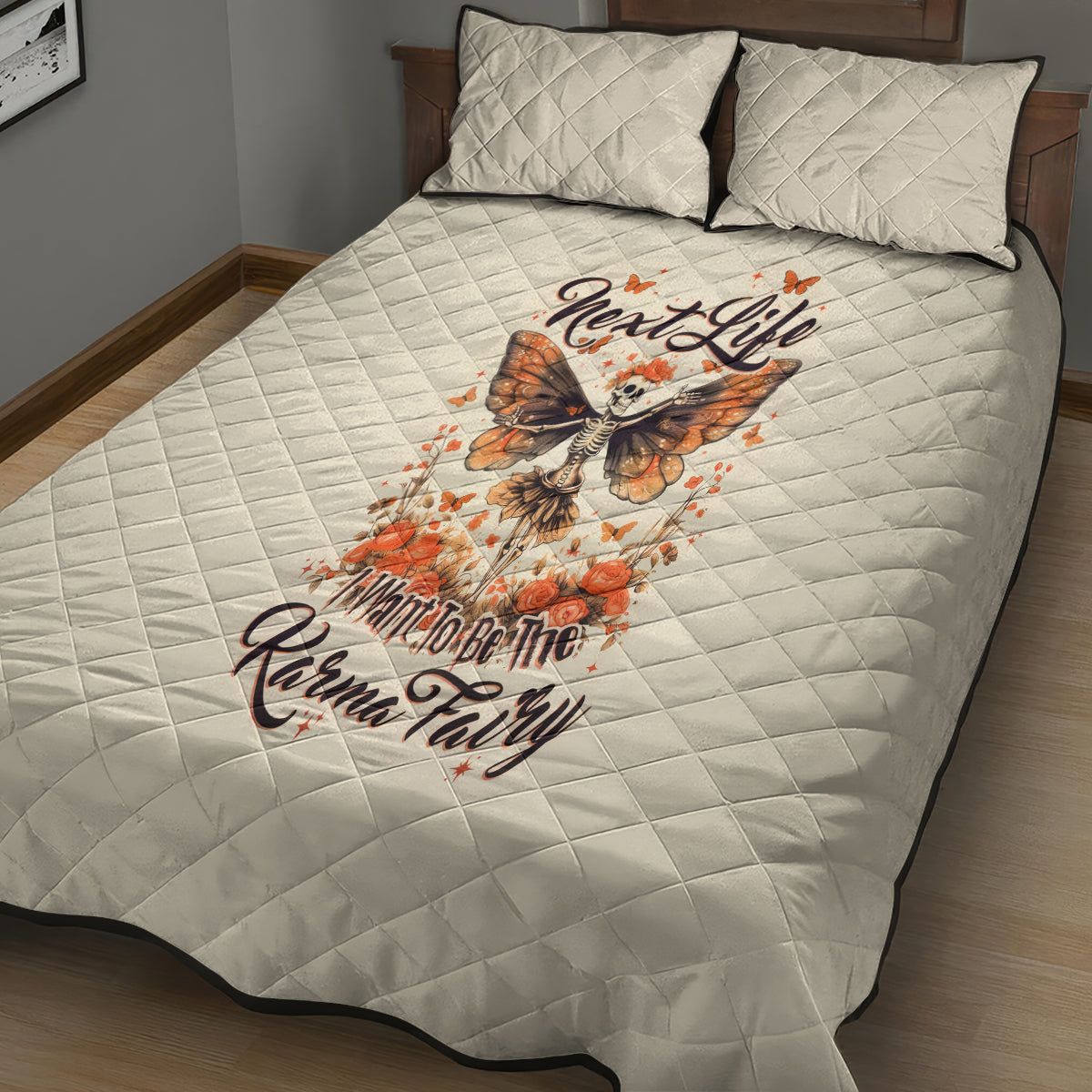 Fairy Skull Quilt Bed Set Next Life I Want To Be The Karma Fairy - Wonder Print Shop