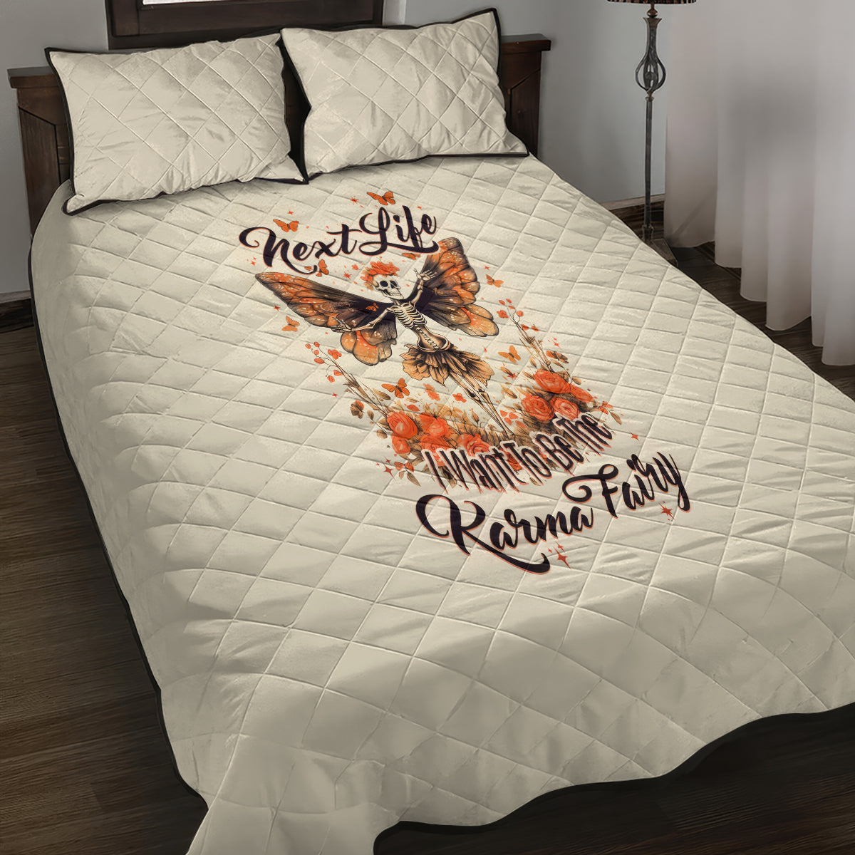 Fairy Skull Quilt Bed Set Next Life I Want To Be The Karma Fairy - Wonder Print Shop