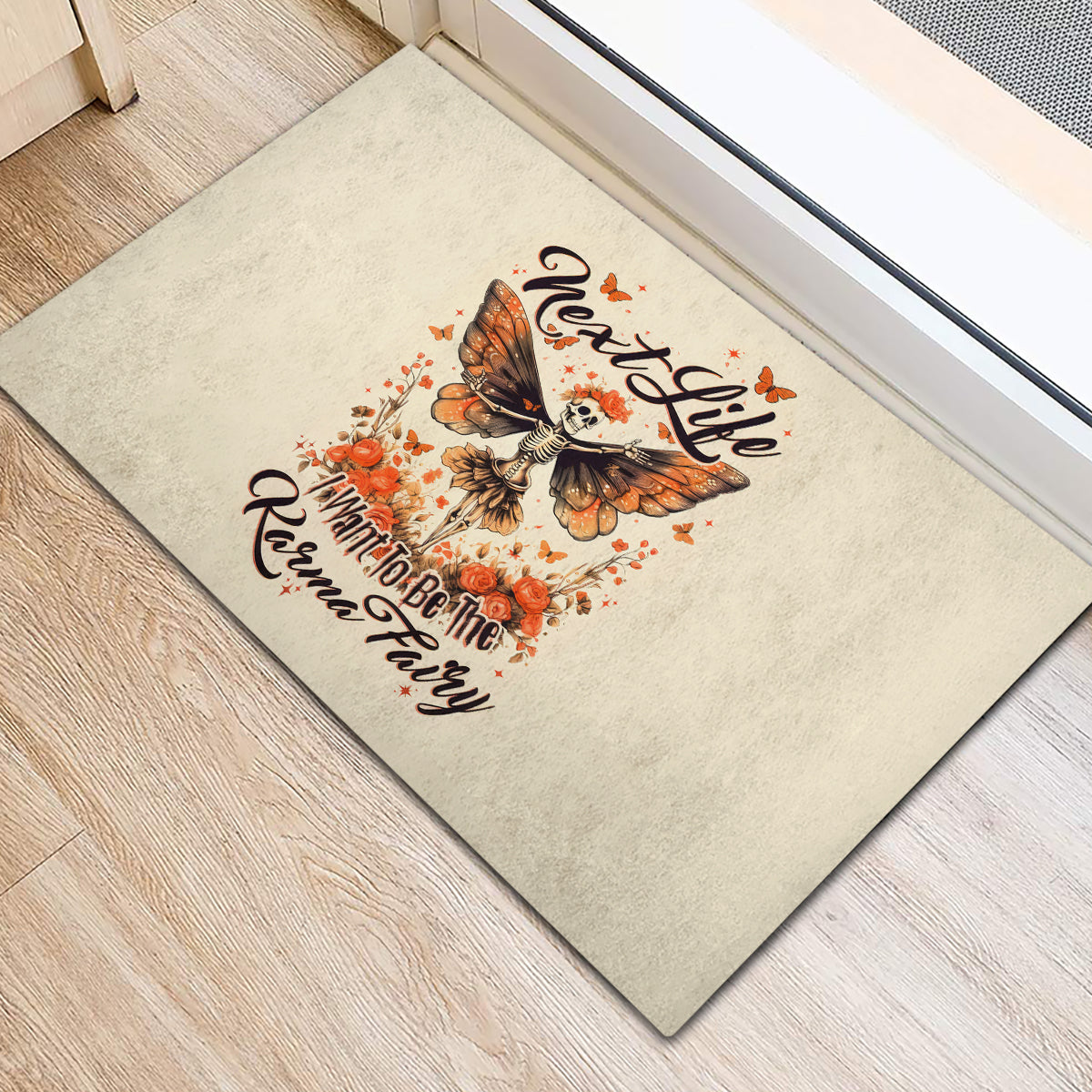 Fairy Skull Rubber Doormat Next Life I Want To Be The Karma Fairy - Wonder Print Shop