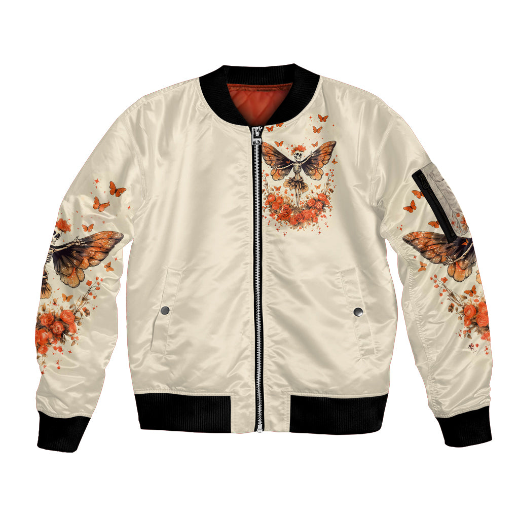 Fairy Skull Sleeve Zip Bomber Jacket Next Life I Want To Be The Karma Fairy - Wonder Print Shop