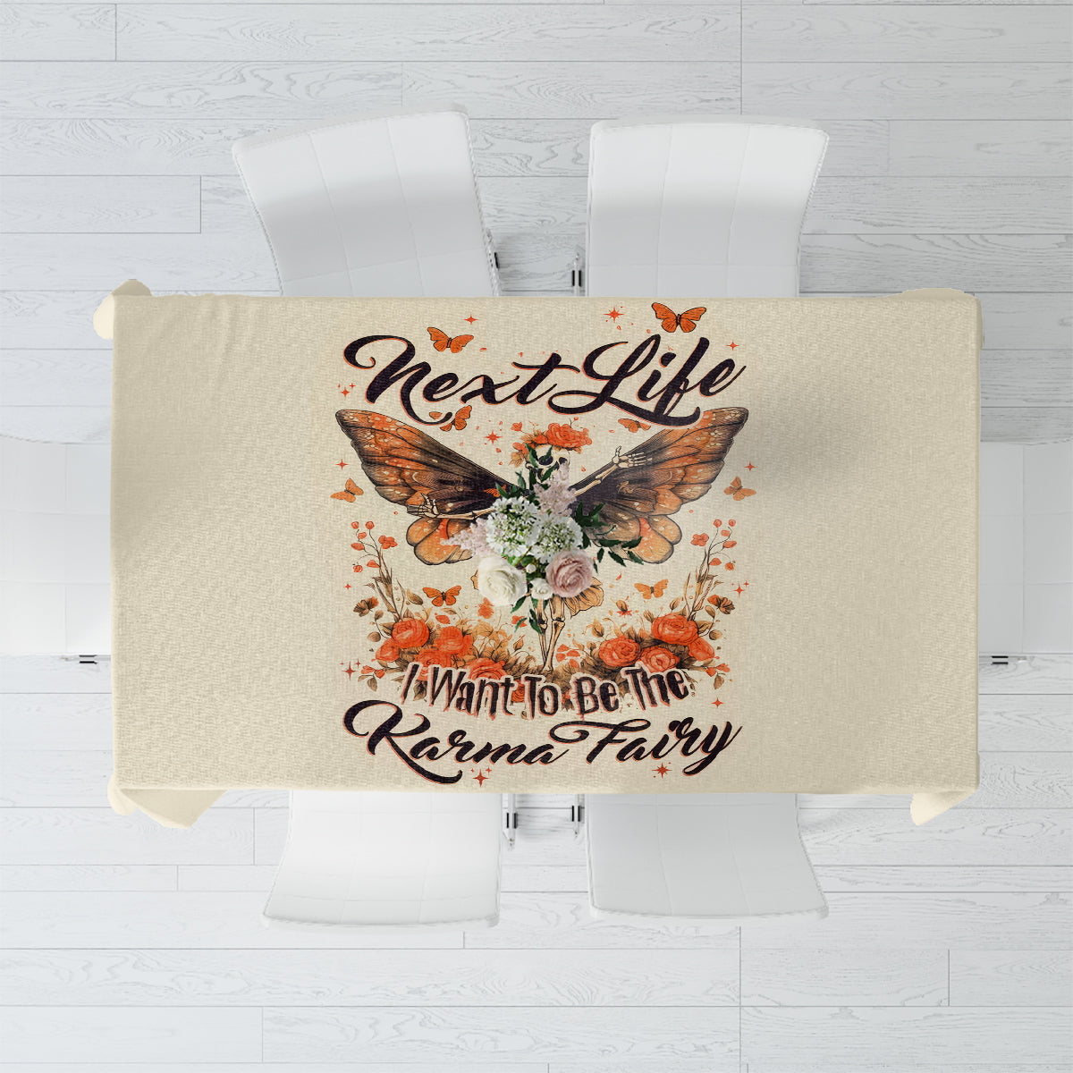 Fairy Skull Tablecloth Next Life I Want To Be The Karma Fairy - Wonder Print Shop