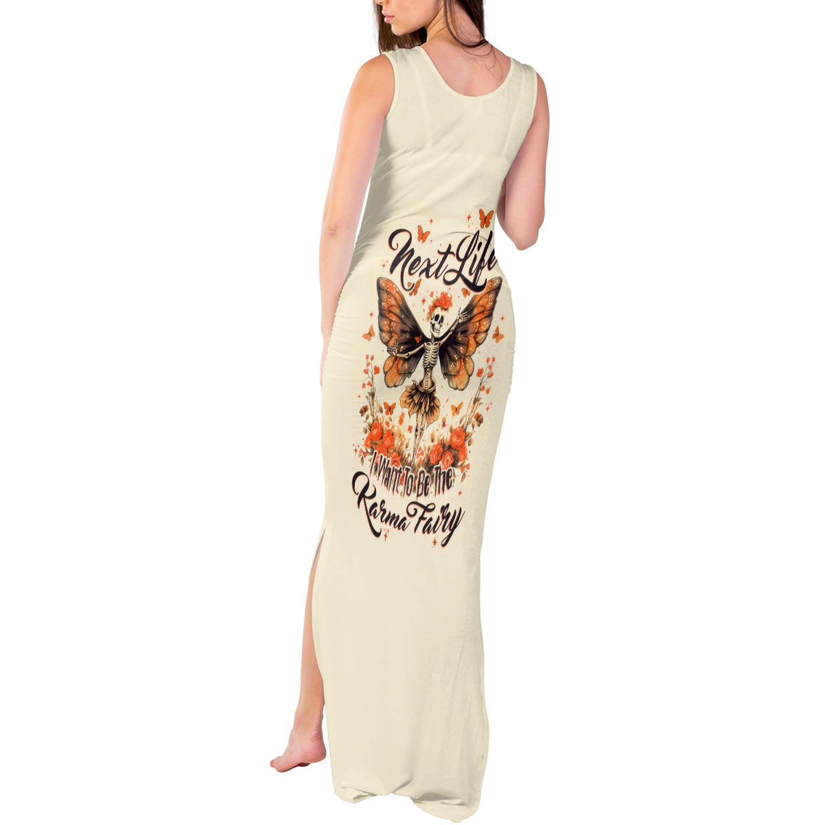 Fairy Skull Tank Maxi Dress Next Life I Want To Be The Karma Fairy - Wonder Print Shop