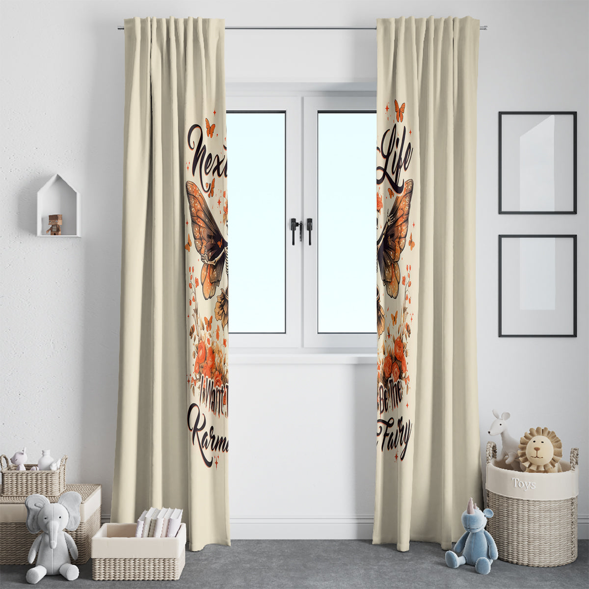 Fairy Skull Window Curtain Next Life I Want To Be The Karma Fairy - Wonder Print Shop