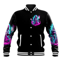 Flame Witch Skull Baseball Jacket I'm An Odd Combination Of Sweet And Don't Mess With Me - Wonder Print Shop