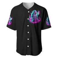 Flame Witch Skull Baseball Jersey I'm An Odd Combination Of Sweet And Don't Mess With Me - Wonder Print Shop