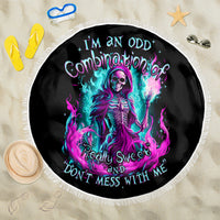 Flame Witch Skull Beach Blanket I'm An Odd Combination Of Sweet And Don't Mess With Me - Wonder Print Shop