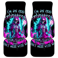 Flame Witch Skull Car Mats I'm An Odd Combination Of Sweet And Don't Mess With Me - Wonder Print Shop