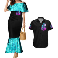 Flame Witch Skull Couples Matching Mermaid Dress and Hawaiian Shirt I'm An Odd Combination Of Sweet And Don't Mess With Me - Wonder Print Shop