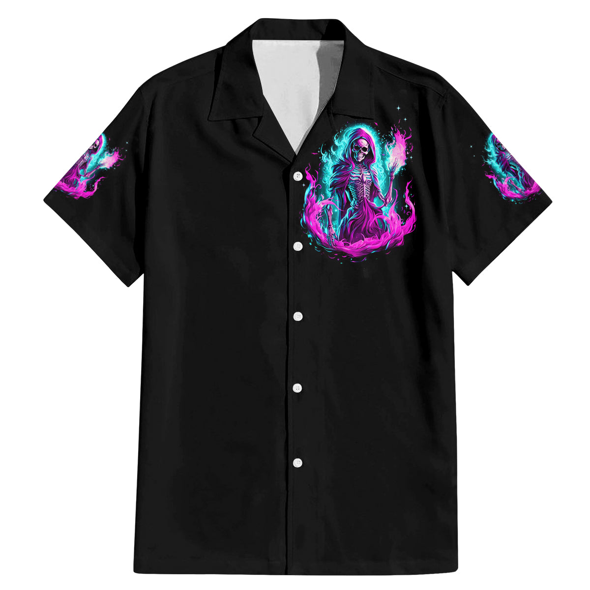 Flame Witch Skull Family Matching Mermaid Dress and Hawaiian Shirt I'm An Odd Combination Of Sweet And Don't Mess With Me - Wonder Print Shop