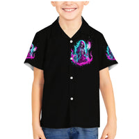 Flame Witch Skull Family Matching Mermaid Dress and Hawaiian Shirt I'm An Odd Combination Of Sweet And Don't Mess With Me - Wonder Print Shop