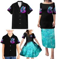 Flame Witch Skull Family Matching Puletasi Dress and Hawaiian Shirt I'm An Odd Combination Of Sweet And Don't Mess With Me - Wonder Print Shop
