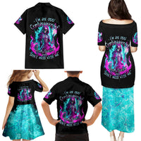 Flame Witch Skull Family Matching Puletasi Dress and Hawaiian Shirt I'm An Odd Combination Of Sweet And Don't Mess With Me - Wonder Print Shop