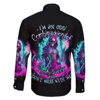 Flame Witch Skull Family Matching Short Sleeve Bodycon Dress and Hawaiian Shirt I'm An Odd Combination Of Sweet And Don't Mess With Me - Wonder Print Shop