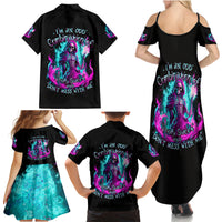 Flame Witch Skull Family Matching Summer Maxi Dress and Hawaiian Shirt I'm An Odd Combination Of Sweet And Don't Mess With Me - Wonder Print Shop