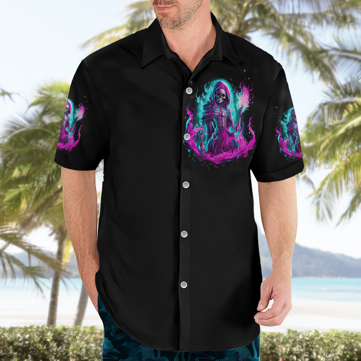 Flame Witch Skull Hawaiian Shirt I'm An Odd Combination Of Sweet And Don't Mess With Me - Wonder Print Shop