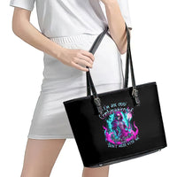 Flame Witch Skull Leather Tote Bag I'm An Odd Combination Of Sweet And Don't Mess With Me - Wonder Print Shop
