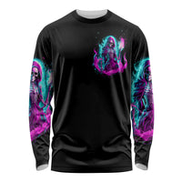 Flame Witch Skull Long Sleeve Shirt I'm An Odd Combination Of Sweet And Don't Mess With Me - Wonder Print Shop