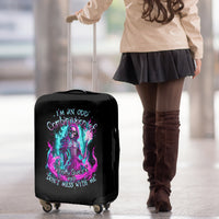 Flame Witch Skull Luggage Cover I'm An Odd Combination Of Sweet And Don't Mess With Me - Wonder Print Shop