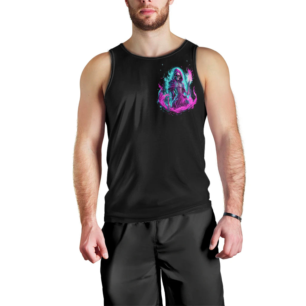 Flame Witch Skull Men Tank Top I'm An Odd Combination Of Sweet And Don't Mess With Me - Wonder Print Shop