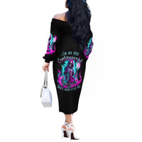 Flame Witch Skull Off The Shoulder Long Sleeve Dress I'm An Odd Combination Of Sweet And Don't Mess With Me - Wonder Print Shop