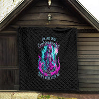 Flame Witch Skull Quilt I'm An Odd Combination Of Sweet And Don't Mess With Me - Wonder Print Shop