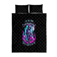 Flame Witch Skull Quilt Bed Set I'm An Odd Combination Of Sweet And Don't Mess With Me - Wonder Print Shop