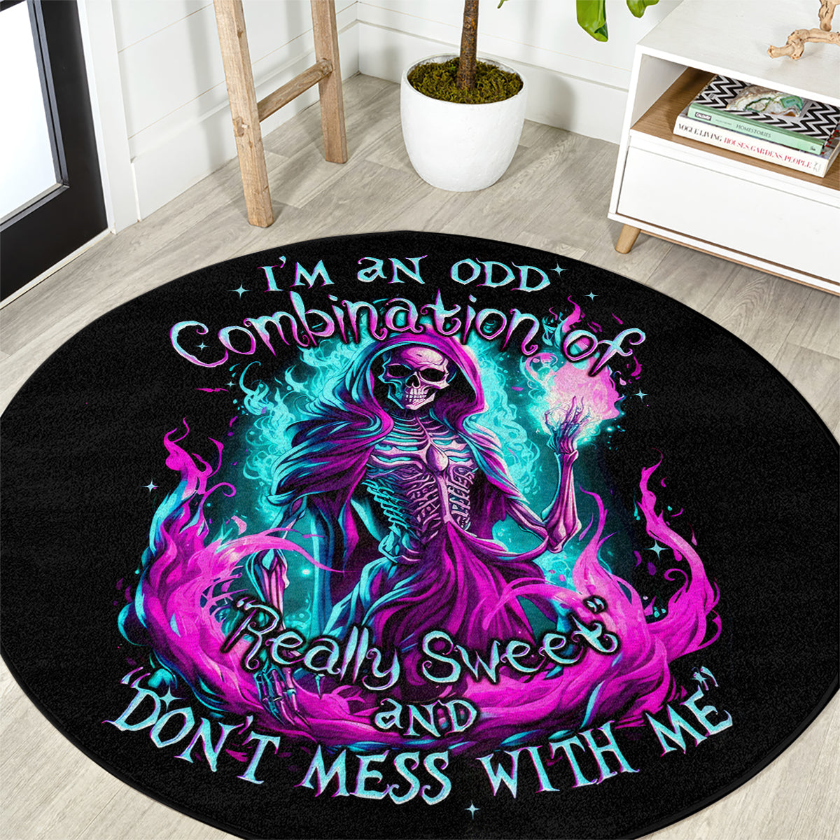 flame-witch-skull-round-carpet-im-an-odd-combination-of-sweet-and-dont-mess-with-me