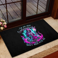Flame Witch Skull Rubber Doormat I'm An Odd Combination Of Sweet And Don't Mess With Me - Wonder Print Shop